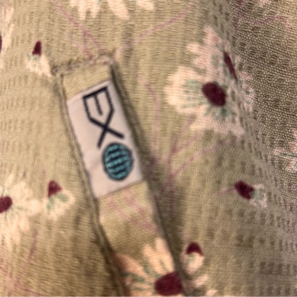 Vtg Exofficio Adventure Wear Womens Olive Green Floral Vest Sz 4. W / Pockets - Picture 7 of 10